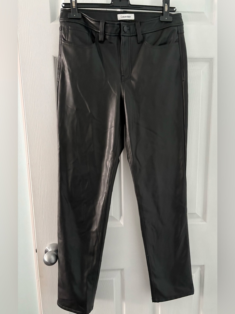 Calvin Klein Black Faux Leather Pants